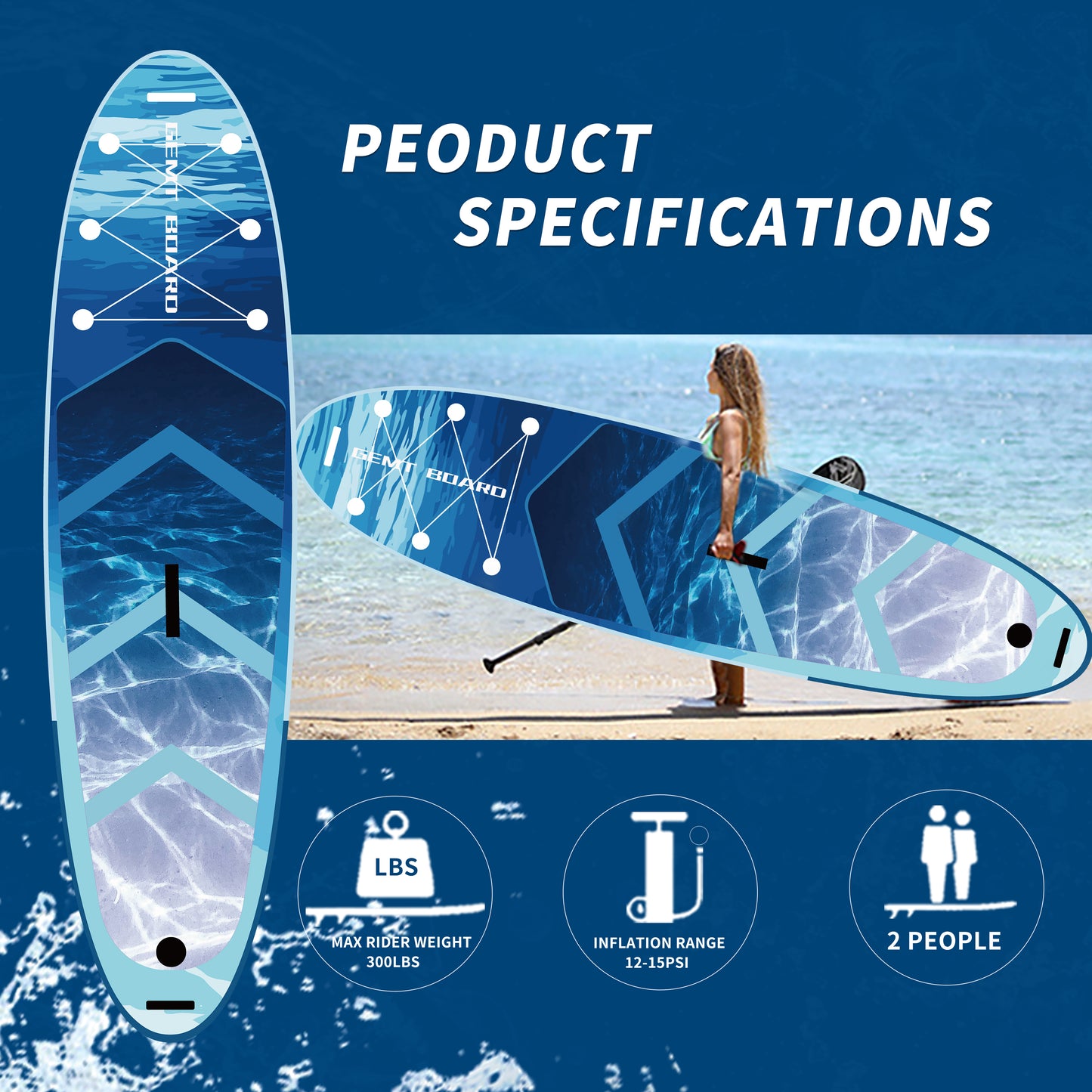GMAF020-Customized Size UV Printing Inflatable SUP Board