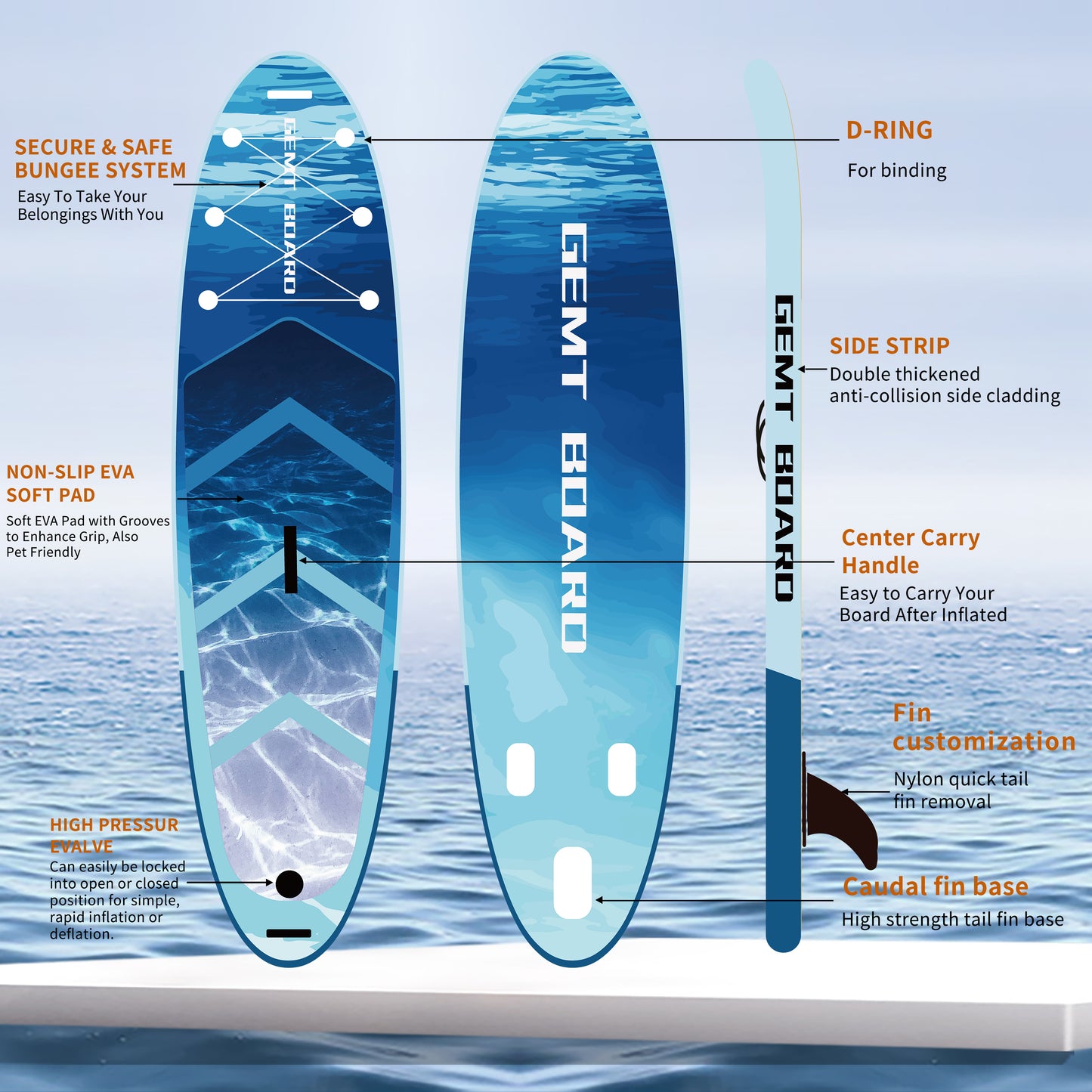 GMAF020-Customized Size UV Printing Inflatable SUP Board