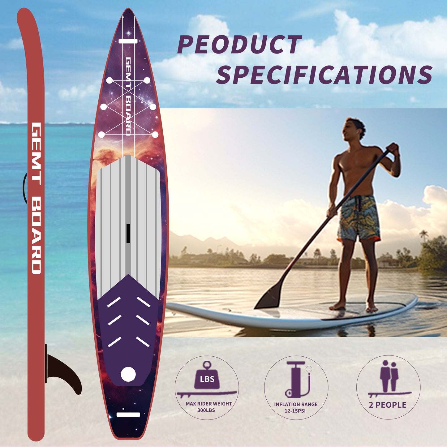 GMRF024-Racing Paddle Board Surf Inflatable Sup Board With Paddle