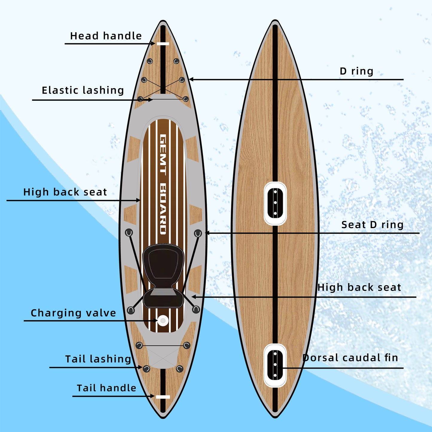 SOLO-1 Air Canoe Inflatable PVC Boat Wholesale 1 Person Double Chamber Inflatable Drop Needle Kayak