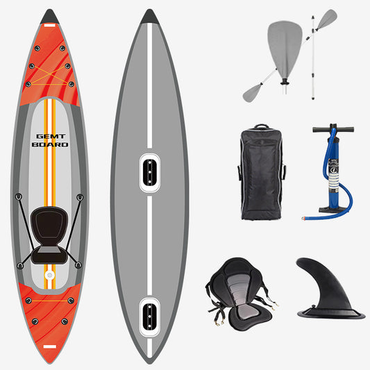 SOLO-4 Air Canoe Inflatable PVC Boat Wholesale 1 Person Double Chamber Inflatable Drop Needle Kayak